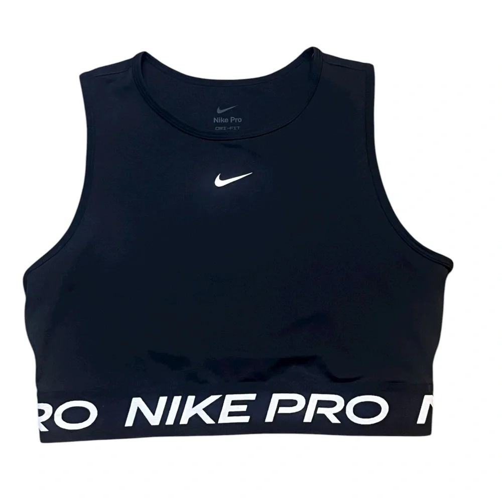 Nike Pro Size Medium Women's Dri-FIT Cropped Training Tank Black